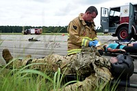 McEntire Joint National Guard Base fire fighters conduct simulated Black Hawk incident training