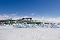 Scott Base, the New Zealand Research Station in the Antarctic. Original public domain image from Flickr