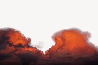 Orange cloud collage element, border background psd