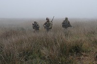 U.S. paratroopers from 54th Brigade Engineer Battalion, 173rd Airborne Brigade move towards an objective during Exercise Castle Warfare at Foce Reno Training Area, Ravenna, Italy, Dec. 7, 2016.
