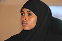 Youth participate in an event organized by the African Union Mission in Somalia (AMISOM) to sensitize them on political participation, peace and security in Baidoa on December 13, 2016. AMISOM Photo / Abdikarim Mohamed. Original public domain image from Flickr