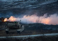 U.S. Marines from the Black Sea Rotational Force Combined Arms Company conduct a battalion-level live-fire exercise with the Norwegian army in Setermoen, Norway, 17 Nov., 2016, to improve their ability to operate in mountainous and extreme cold weather environments.