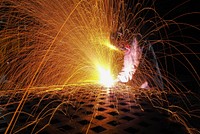 Tech. Sgt. Gregory Kirchner, a native of Detroit, assigned to the 3rd Maintenance Squadron, welds a metal plate in the metals fabrication shop on Joint Base Elmendorf-Richardson, Alaska, Jan. 27, 2017.