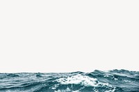 Aesthetic sea border, off white background psd