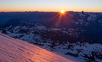 Sun shining on Snow at Boulder Ridge, Mt Baker Snoqualmie National Forest. Original public domain image from Flickr