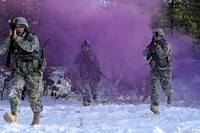 New Jersey Army National Guard Soldiers from Charlie Company, 1-114 Infantry, prepare to assault a building during a training exercise on Joint Base McGuire-Dix-Lakehurst, N.J., Jan. 9, 2017. The 1-114, which is part of the 50th Infantry Brigade Combat Team, is participating in a series of training events that will culminate this summer at an eXportable Combat Training Capability exercise on Fort Pickett, Va. The Army National Guard&rsquo;s eXportable Combat Training Capability program is an instrumented Brigade field training exercise designed to certify Platoon proficiency in coordination with First Army. (U.S. Air National Guard photo by Tech. Sgt. Matt Hecht/Released). Original public domain image from Flickr