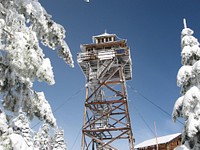 Winter at Warner Mountain Lookout Tower, Willamette National ForestWillamette National Forest. Original public domain image from Flickr