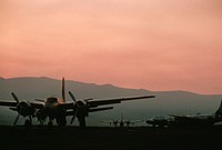 Wenatchee Pangborn field tankers lined up at dawn. Original public domain image from Flickr