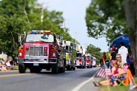 Fire truck parade. Original public domain image from Flickr