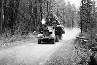 Log truck. Original public domain image from Flickr