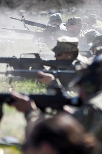 Soldiers assigned to the 98th Support Maintenance Company, 17th Combat Sustainment Support Battalion, U.S. Army Alaska, conduct known distance marksmanship at Pedneau range on Joint Base Elmendorf-Richardson, Alaska, May 31, 2017. The SMC is a modular maintenance company that provides field maintenance support on an area basis to units in the form of allied trades support; wheeled vehicle recovery; armament; communications; electronics; special electronic devices; ground support equipment; power generation equipment; utility equipment; and test, measurement, and diagnostic equipment maintenance and quality control. (U.S. Air Force photo/Justin Connaher). Original public domain image from Flickr