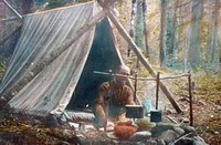 District ranger camping out. Original public domain image from Flickr