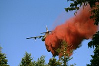 Ochoco National Forest, Hash Rock Fire, retardent drop. Original public domain image from Flickr