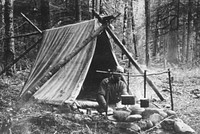 District Ranger cooking at camp 1915. Original public domain image from Flickr