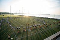 Soccer training on the field. Original public domain image from Flickr