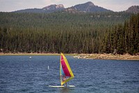 Recreation wind sailing Elk Lake, Mt Hood National Forest. Original public domain image from Flickr