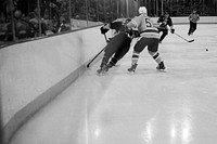 Airmen and Soldiers compete in the 5th Annual Army vs. Air Force Hockey Game, Jan. 13, 2018, at the Sullivan Arena in Anchorage, Alaska. The game is played annually between teams made of service members assigned to Joint Base Elmendorf-Richardson, Alaska, promotes military esprit de corps and enhances the relationship between JBER and the Anchorage community. The Air Force team won the game 11-1. (U.S. Air Force photo/Justin Connaher). Original public domain image from Flickr