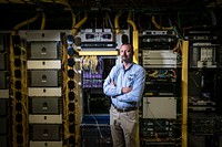 Network Manager Mike Houston and Tri-County Telephone Association brings broadband service to businesses and homes throughout the Flint Hills region of Kansas.USDA Photo by Preston Keres. Original public domain image from Flickr