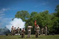 U.S. Department of Agriculture (USDA) Secretary Sonny Perdue is joined by Governor Jeff Colyer and Congressman Roger Marshall during a Memorial Day service at Fort Riley Post Cemetery, Kansas, May 28, 2018.