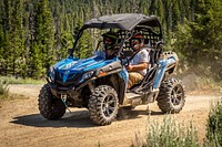 A family rides Off Highway Vehicles (OHV's) near Delmoe Lake in Beaverhead-Deerlodge National Forest.