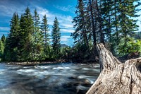 A scenic view of the west fork of the Madison River as it runs through the Beaverhead-Deerlodge National Forest.