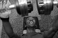 Nick Young working out. Original public domain image from Flickr