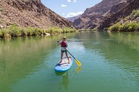 Paddle boarding near Diamond Creek, Arizona, USA. Photo by Neal Herbert. Original public domain image from Flickr