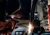 MEDITERRANEAN SEA. Damage Controlman 3rd Class Matthew Webb practices using a portable exothermic cutting unit aboard the Arleigh Burke-class guided-missile destroyer USS Carney (DDG 64) Oct. 24, 2018.