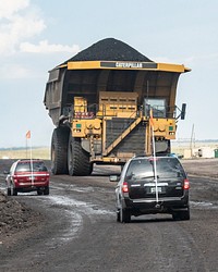 U.S. Department of Agriculture (USDA) Secretary Sonny Perdue and Governor Mark Gordon visit an open-pit coal mine, in the Thunder Basin National Grassland, near Wright, Wyoming, on July 29, 2019.