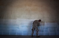 Reserve Marine prepares a classroom to be painted