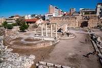 Secretary of State Michael R. Pompeo visits historic sights at the Plaka in Athens, Greece, on October 6, 2019. [State Department photo by Ron Przysucha/ Public Domain]. Original public domain image from Flickr