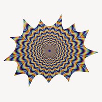 Hypnotizing optical illusion bang  shape badge, abstract photo