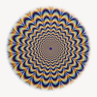 Hypnotizing optical illusion   soft edge circle badge, abstract photo