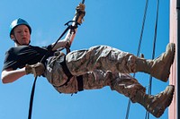 Air Force Junior Reserve Officer Training Corps (AFJROTC) participate in the Cadet Summer Leadership Course at JBERAir Force Junior Reserve Officer Training Corps (AFJROTC) cadets from South and West Anchorage High Schools experience rappel and jump tower training while participating in the Cadet Summer Leadership Course at Joint Base Elmendorf-Richardson, Alaska, June 6, 2019. AFJROTC is a program designed to educate and train high school cadets in citizenship, promote community service, instill personal responsibility, character, and self-discipline through classroom education, hands on learning opportunities, and exposure to challenging extra-curricular activities. (U.S. Air Force photo by Alejandro Peña). Original public domain image from Flickr