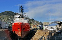 Pacific Runner. Dry dock Lyttelton. Original public domain image from Flickr