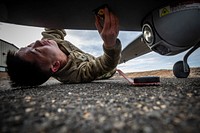 U.S. Army Sgt. Benjamin Yuen, with the New Jersey National Guard’s Det. 1, D Co., 104th Brigade Engineer Battalion “Skydevils” performs ops checks on a RQ-7B Shadow unmanned arial system on Joint Base McGuire-Dix-Lakehurst, N.J., Feb. 10, 2020.