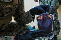 U.S Navy Corpsmen from 1st Marine Division host a Valkyrie Emergency Whole Blood Transfusion Training Program on Marine Corps Base Camp Pendleton, California, Feb. 12, 2020.