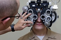 Navy Ophthalmologist Conducts Eye Exam at Naval Hospital Camp Pendleton 190503-N-NW961-0681 Lt. Cmdr. Jeremy Lamb, a Navy ophthalmologist assigned to Naval Hospital Camp Pendleton (NHCP), conducts an eye exam.