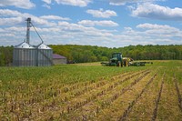 A farmer plants soybeans in Montgomery County, Md., May 12, 2020.USDA/FPAC photo by Preston Keres. Original public domain image from Flickr