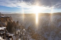 Sun dog over the Grand Canyon of the Yellowstone. Original public domain image from Flickr