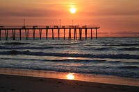 Ventnor Beach Pier, Oct. 18, 2020Sunrise on the beach in Ventnor City, New Jersey. Original public domain image from Flickr