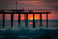 Ventnor Beach Pier, Oct. 18, 2020Sunrise on the beach in Ventnor City, New Jersey. Original public domain image from Flickr