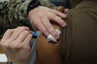 Pressing home the point - Naval Hospital Bremerton will commence providing annual influenza vaccinations sometime after Halloween, when the annual shipment of the flu vaccine is expected to arrive.