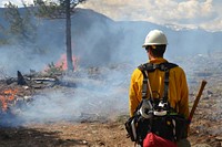 A prescribed burn in the U.S. Department of Agriculture (USDA) Forest Service (FS) Arapaho and Roosevelt National Forests, Colorado, on June 6, 2016. USDA FS Photo. Original public domain image from Flickr