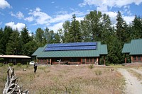 North Cascades solar panelsSolar panels on the roof of staff housing at Hozomeen in North Cascades National Park. Original public domain image from Flickr