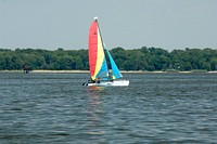 Boaters enjoy sailing in the Chesapeake Bay, Maryland on July 14, 2008. USDA photo by Bob Nichols.. Original public domain image from Flickr