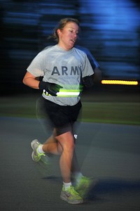 Sgt. Erin Van Maanen performs the Army Physical Fitness Test