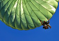 A U.S. Army paratrooper gives a thumbs up while participating in a personnel drop at Fort Bragg, N.C., Oct. 11, 2012, during Joint Operational Access Exercise (JOAX) 13-01.