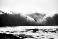 Ocean wave in black and white. Original public domain image from Flickr