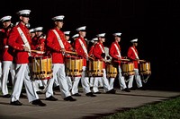 Members of the U.S. Marine Corps Drum and Bugle Corps perform during the Evening Parade at Marine Barracks Washington in Washington, D.C., June 21, 2013.